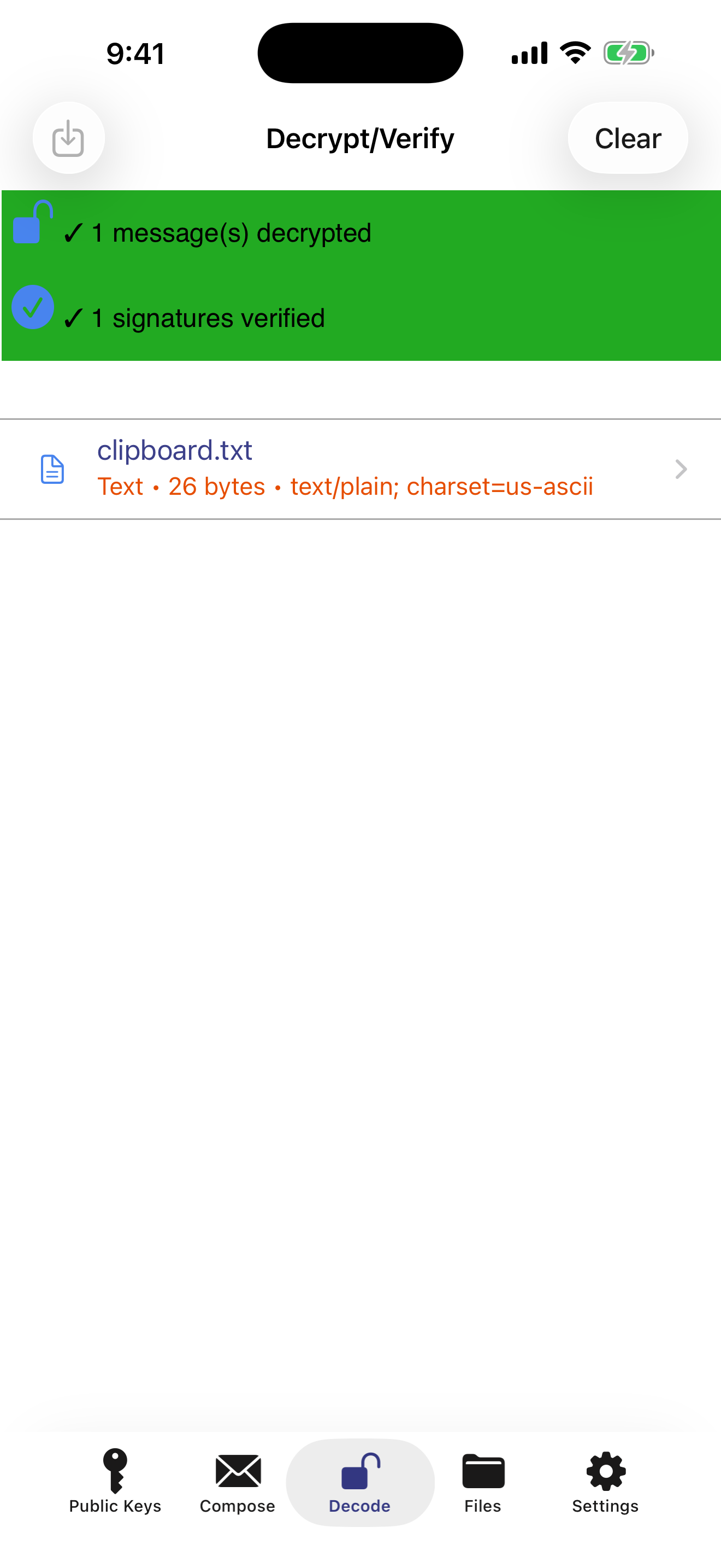 Decode a PGP message